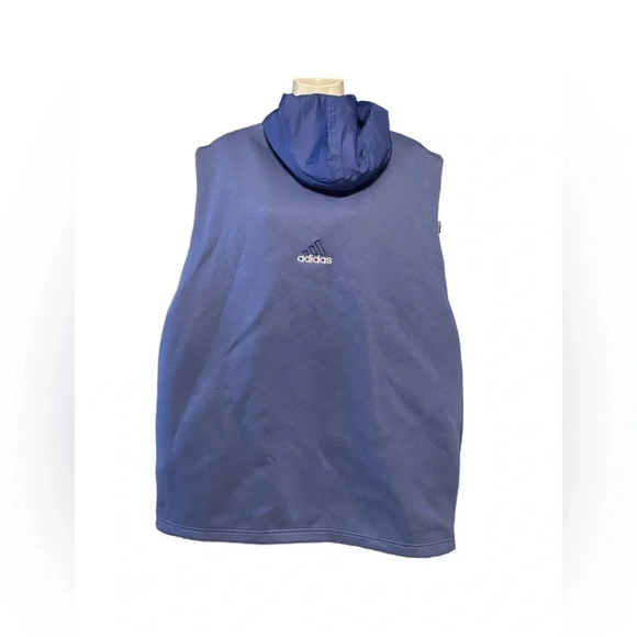 Men’s Adidas Reversible Full Zip Hooded Vest Blue - Picture 7 of 9